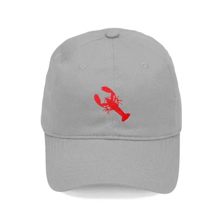 Coastal Lobster Embroidered Baseball Cap Beach Vacation Hat #M190VL-LOBWT