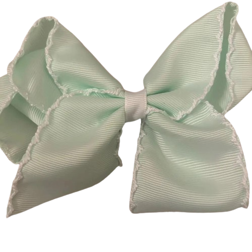 Classic Grosgrain Moonstitch Hair Bow - Large