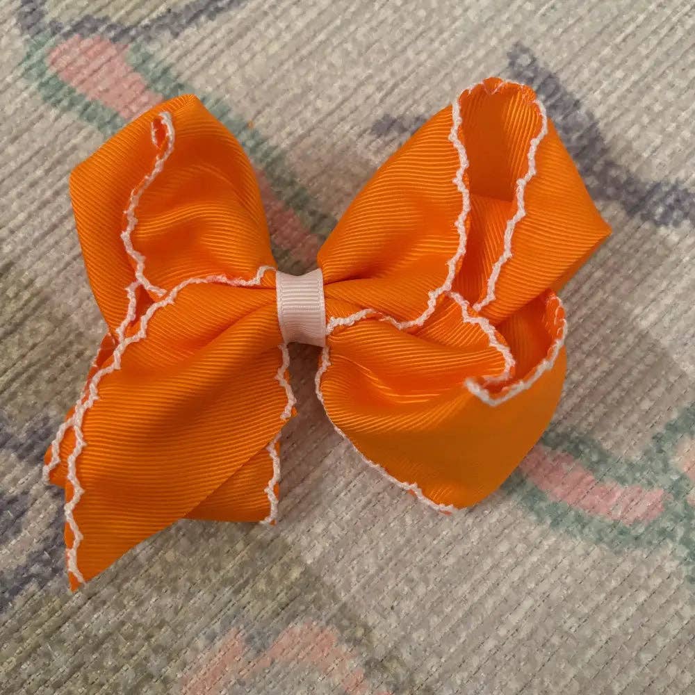 Classic Grosgrain Moonstitch Hair Bow - Large