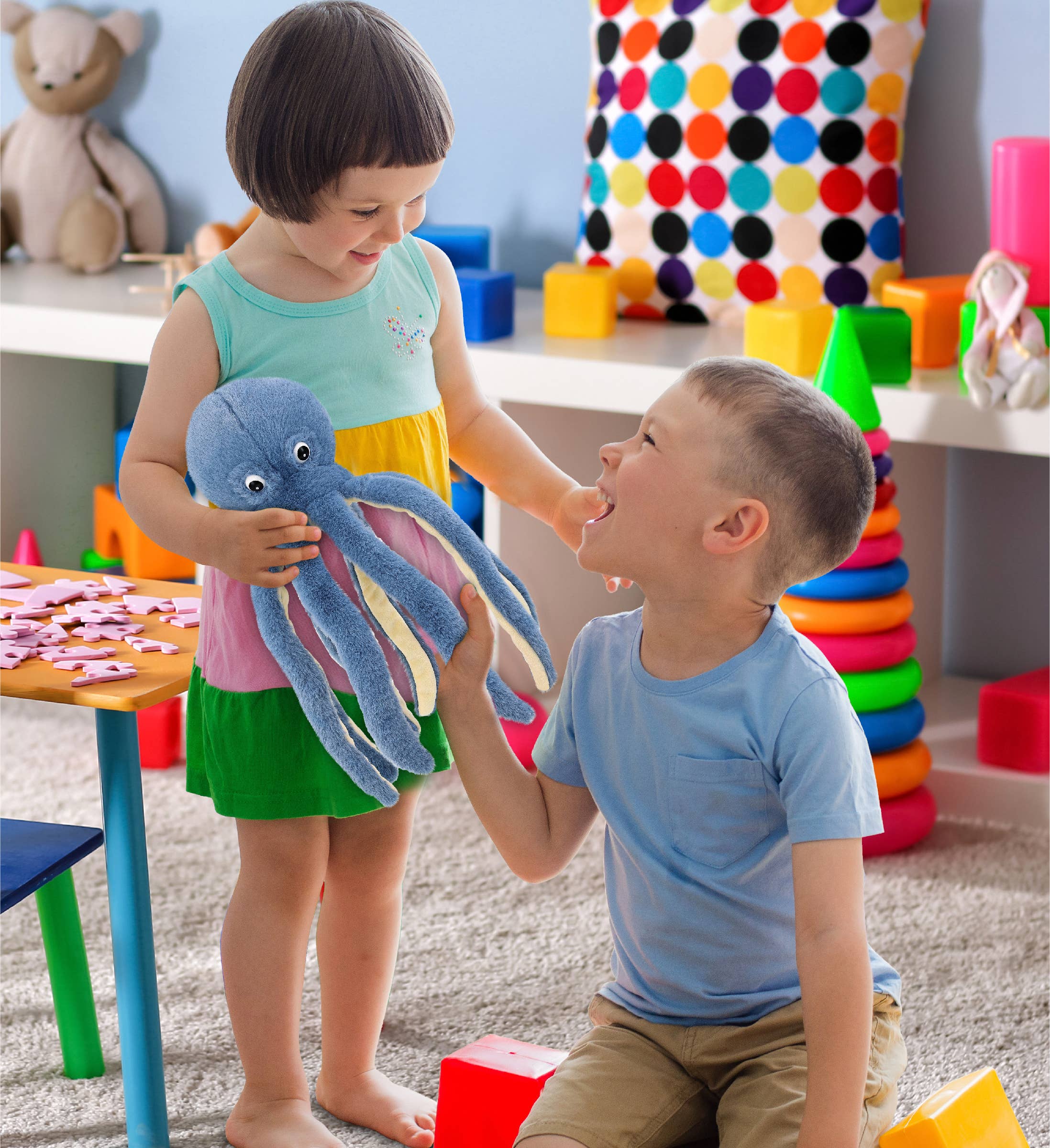 Super-Soft Plush - Blue Octopus 15"