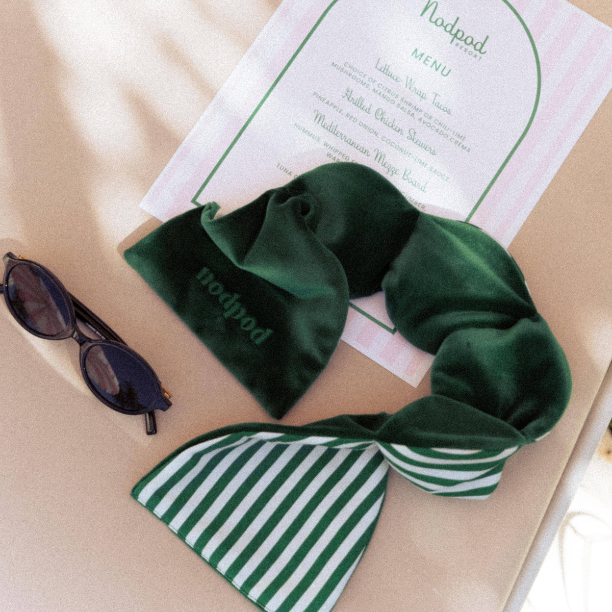 Weighted Sleep Mask - Resort Collection Green Cabana
