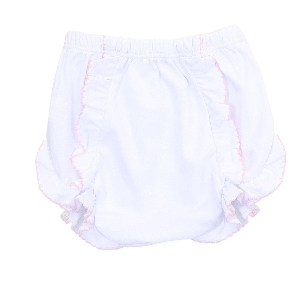 Essentials Monogram Diaper Cover with  Pink Trim