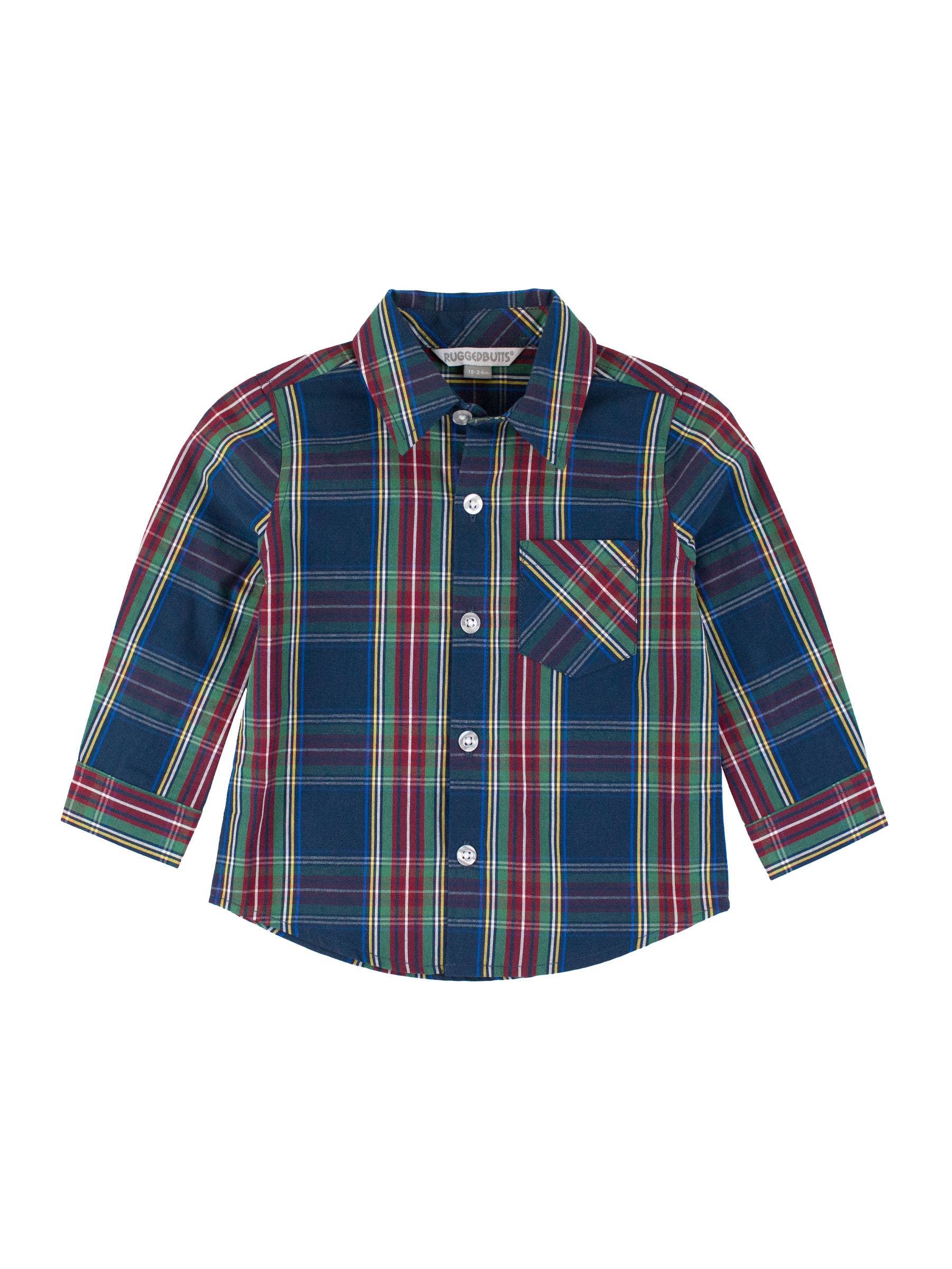 Boys Winter Nights Plaid Long Sleeve Button Down Shirt