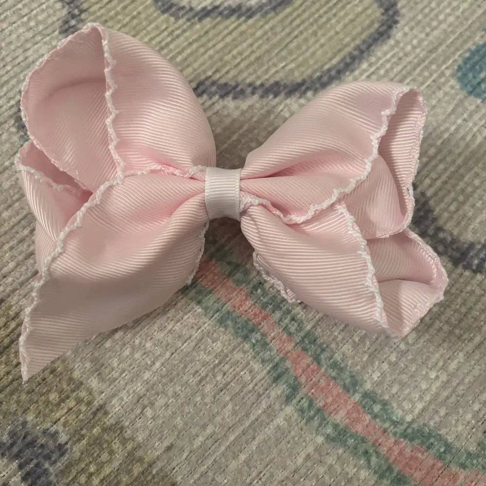 Classic Grosgrain Moonstitch Hair Bow - Large