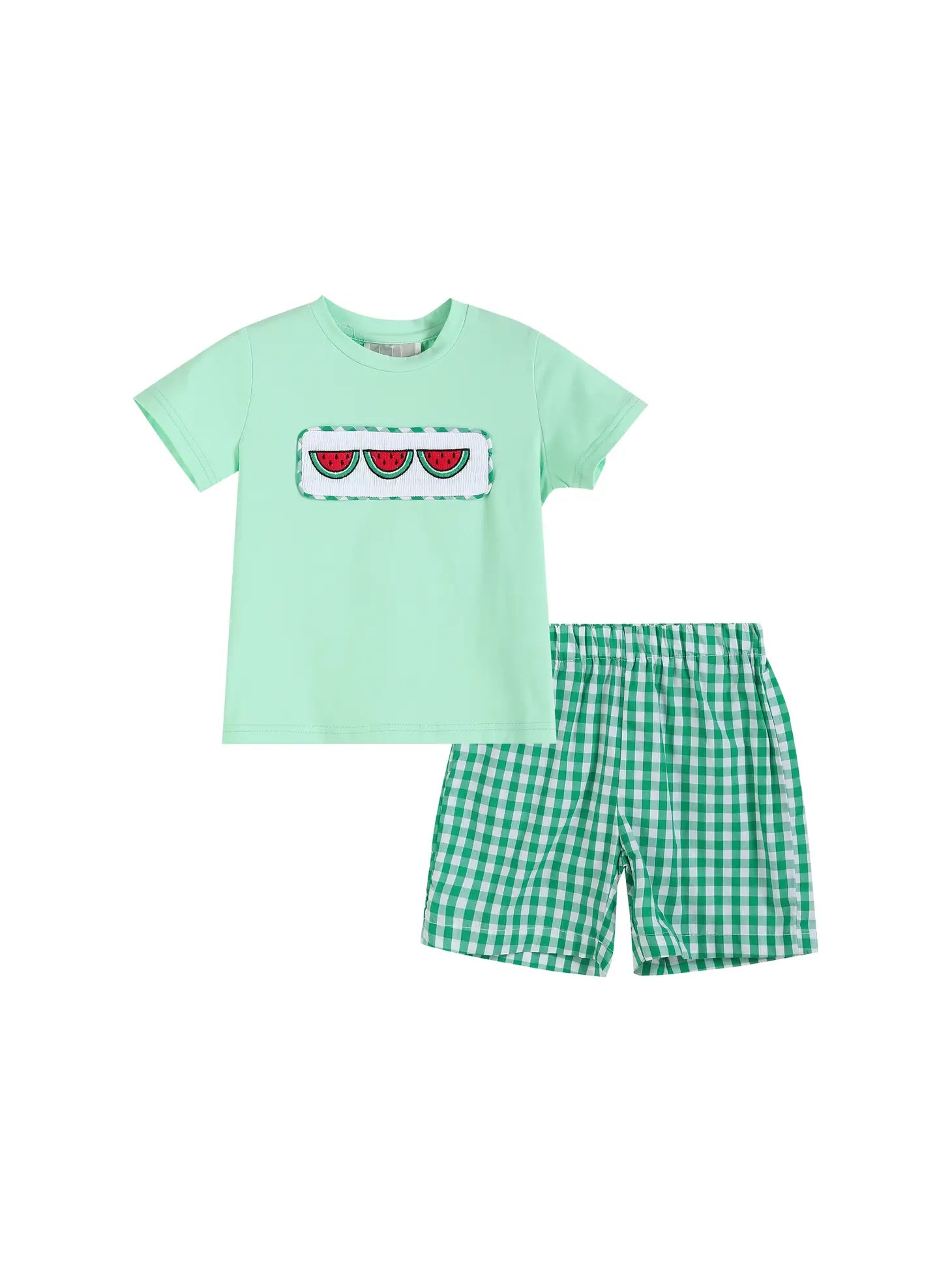 Watermelon Smocked Gingham Set